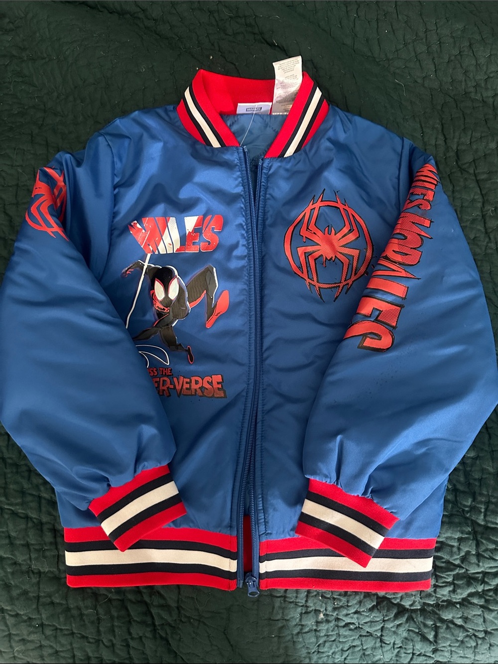 Spiderman Blue and Red Kids Bomber Jacket - Spider-Verse Miles